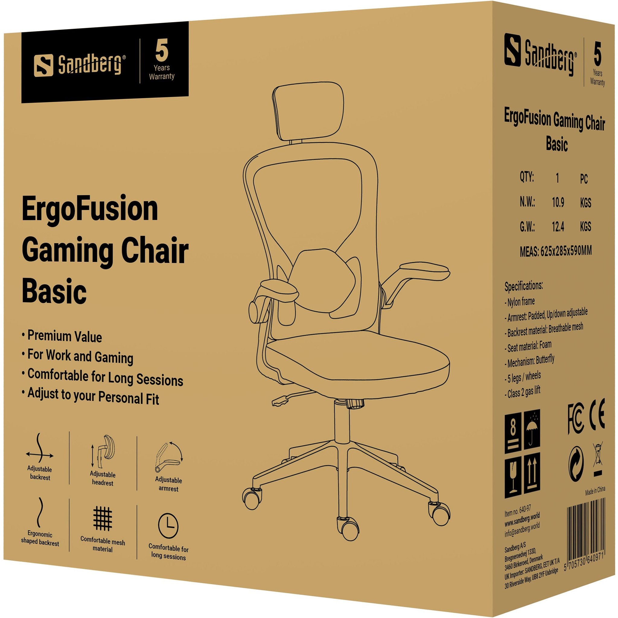 EAN 5705730640971 - Sandberg 640-97 silla de oficina y de ordenador Asiento acolchado Respaldo de malla imagen 12