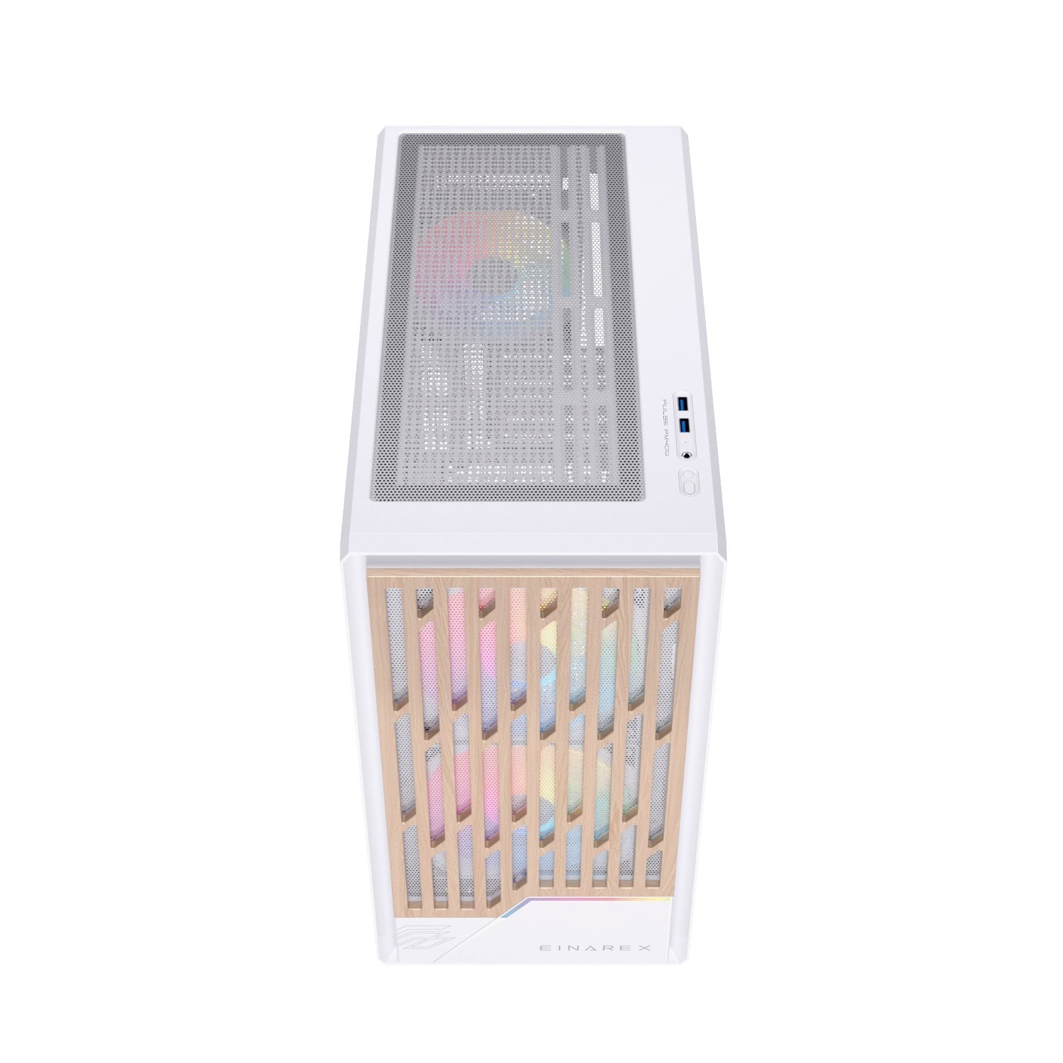 Caja Micro-Atx Semitorre Einarex Pm400 Rgb 3 Fans Blanca Excs-Pm-400r-W