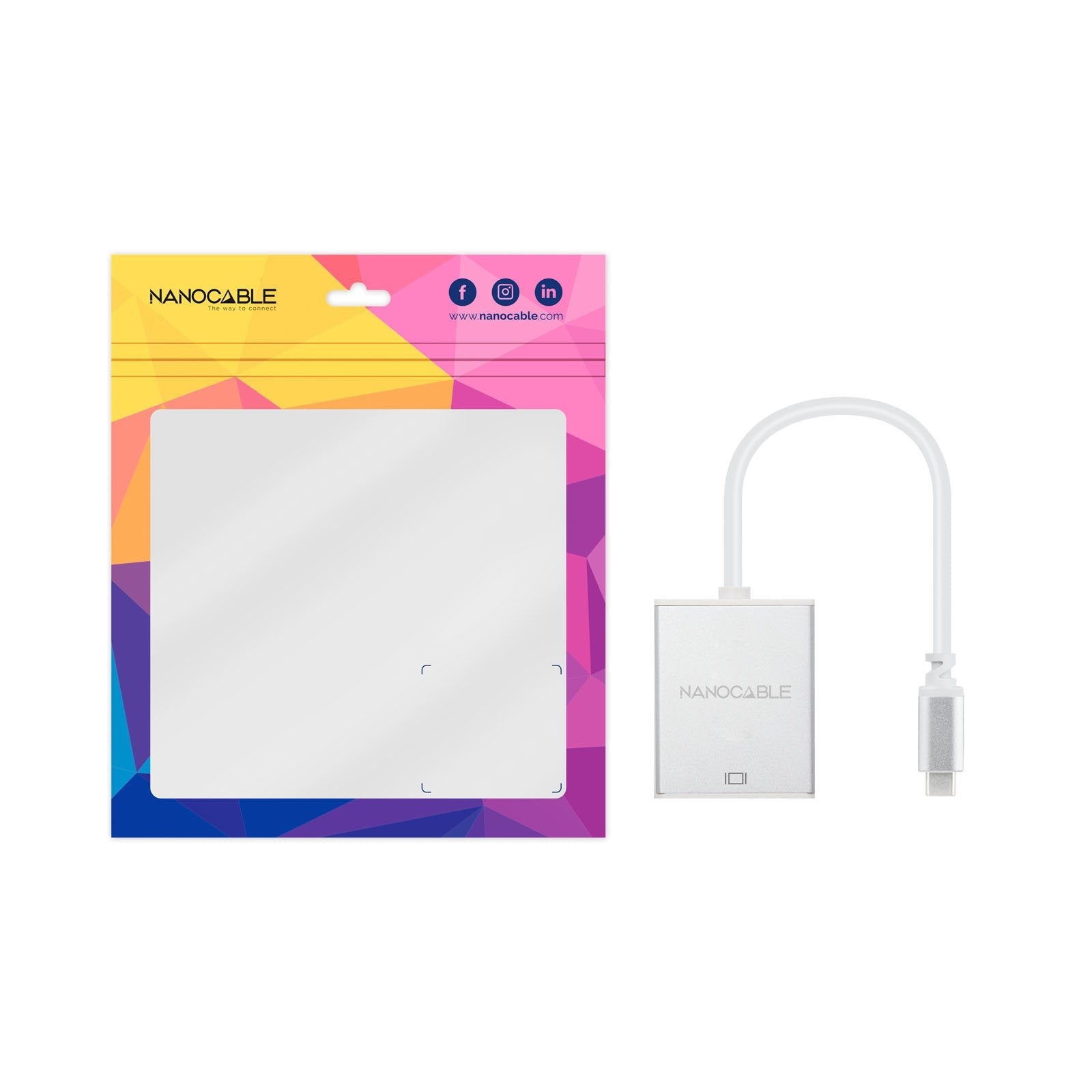 Nanocable Conversor Usb-C A Vga. Usb-C/M - Vga/H - Aluminio - 10 Cm - Gris