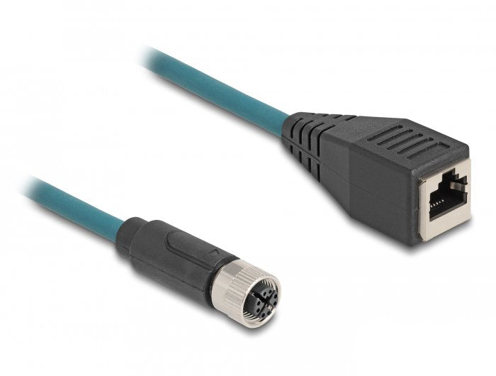 Delock Cable De Red M12 A-Kodiert 8 Pin Hembra A Rj45 Hembra 50 Cm
