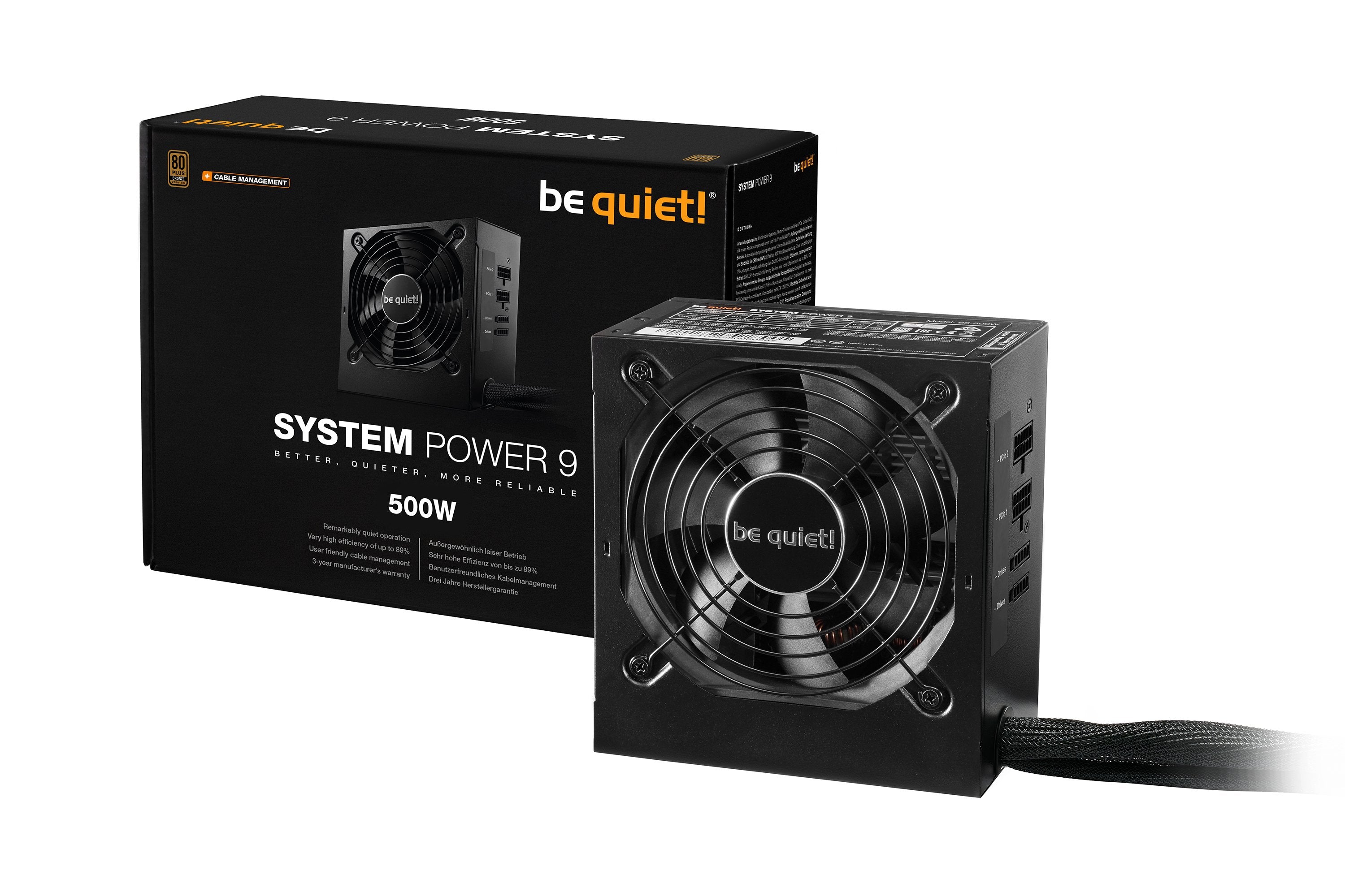 EAN 4260052187227 - be quiet! System Power 9 | 500W CM unidad de fuente de alimentación 20+4 pin ATX ATX Negro imagen 3