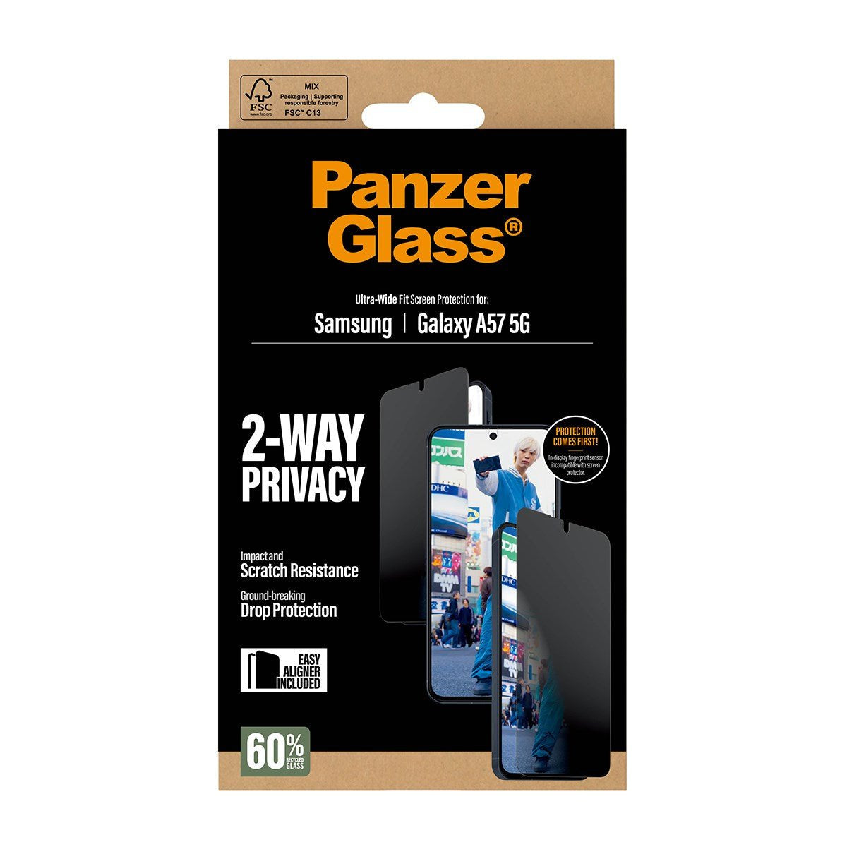 Panzerglass Privacy Displayschutz Samsung Galaxy A57 Ultra-Wide Fit Easyaligner