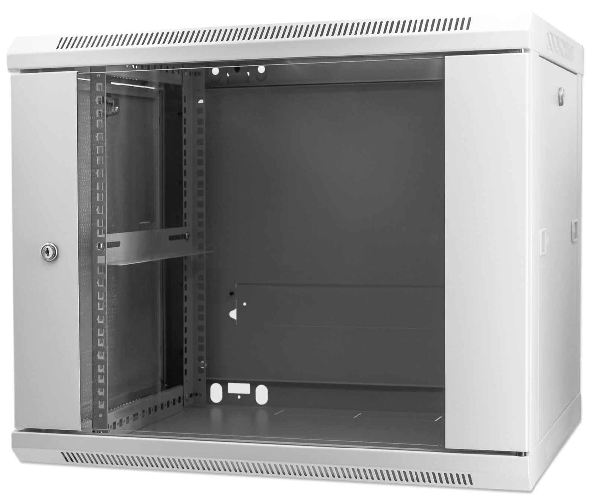 Intellinet Network Cabinet, Wall Mount (Standard), 9u, Usable Depth 500mm/Width 540mm, Gris, Assembled, Max 60kg, Metal & Glass Door, Back Panel, Removeable Sides, Suitable Also For Use On Desk Or Floor, 19",Parts For Wall Install (Eg