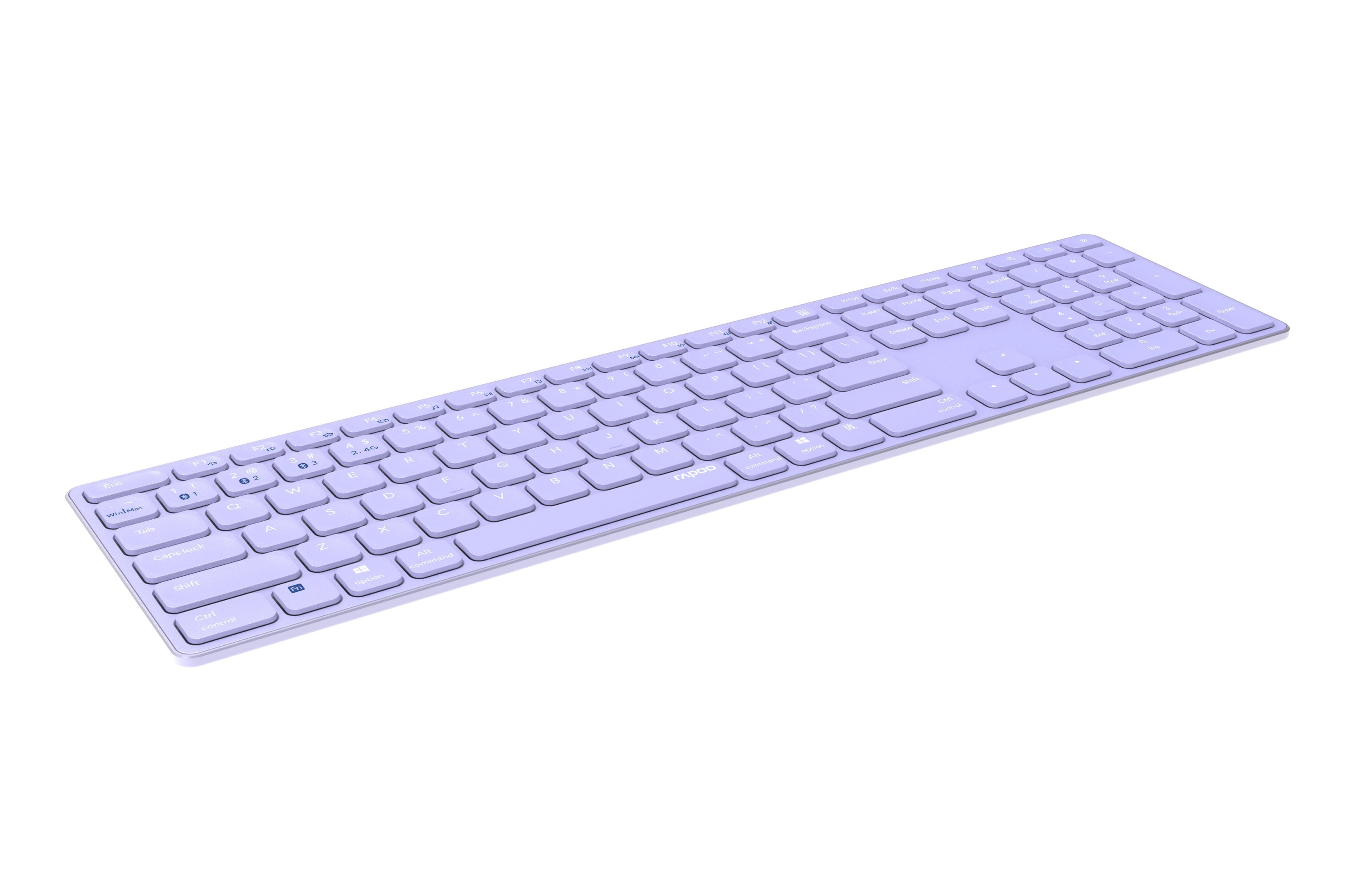 Teclado Rapoo Wireless Y Bluetooth E9800m 2.4ghz Bt 3.0 5.0 Diseã±O Ultrafino Bateria Lilabase Aluminio Multi Mode