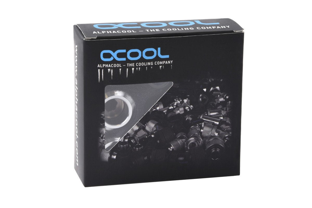 Alphacool Eiszapfen Pro 16mm Hardtube Racor G1/4 - Chrome Sixpack, Conexión Cromada, 6 Piezas 17476