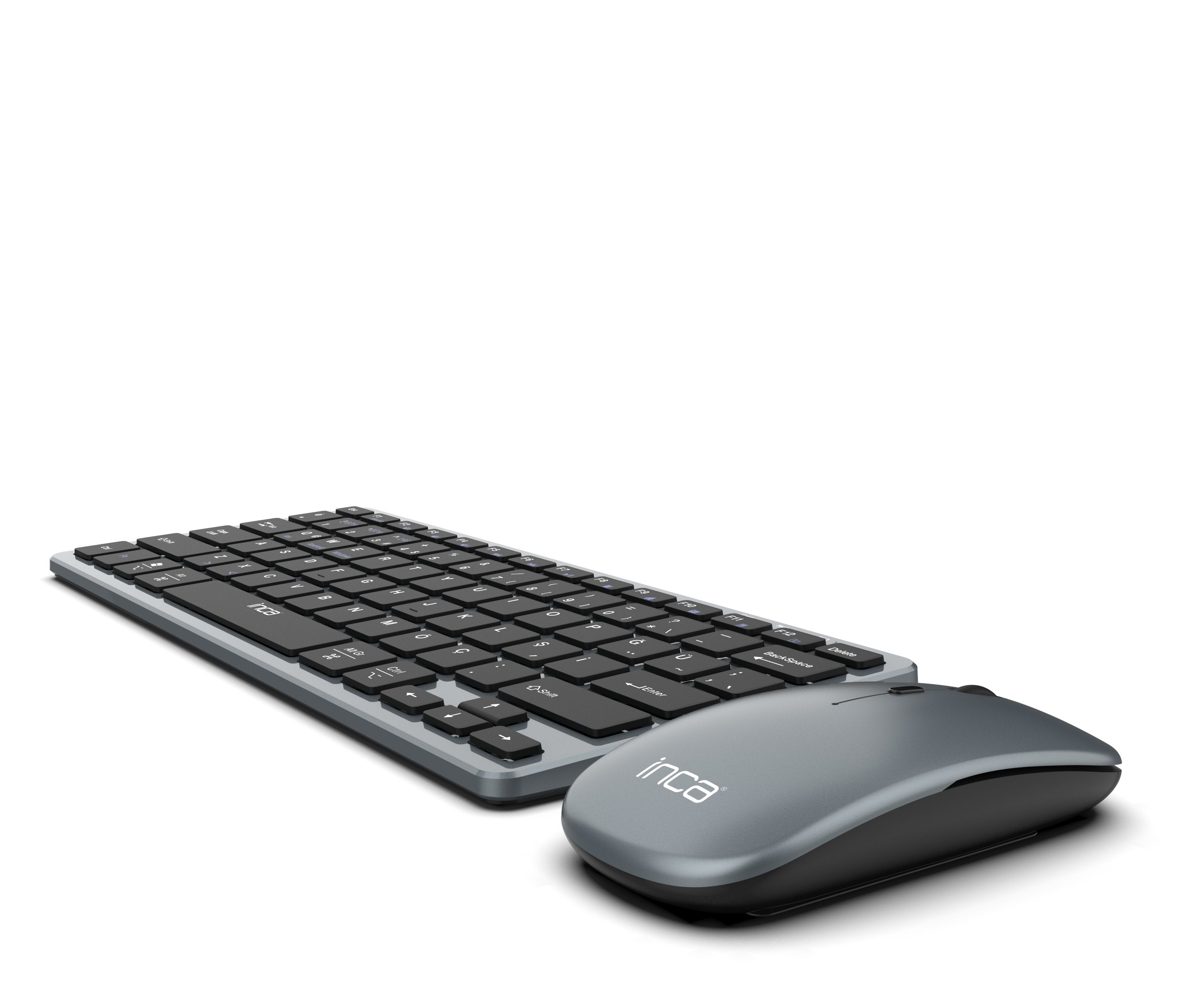 Teclado Aleman + Ratón Inca Ibk-572bt Rf Wireless + Bluetooth Negro