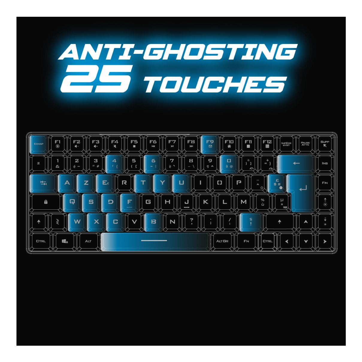 EAN 3700104455238 - Spirit of Gamer CLA-EK70ES teclado Juego RF inalámbrica + USB QWERTY Español Negro imagen 6