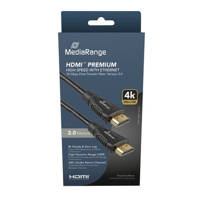 Mediarange Hdmi Cable, Ver. 2.0, 18 Gbps, 2.0m, Sw