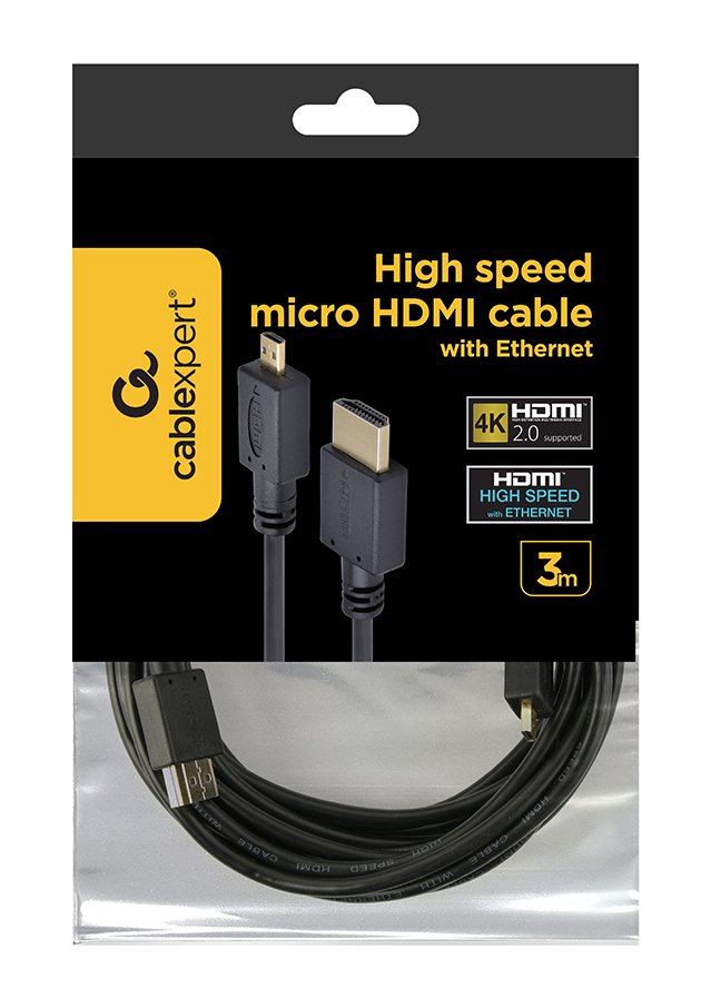 EAN 8716309072861 - Gembird 3m HDMI-M/micro HDMI-M cable HDMI HDMI tipo A (Estándar) HDMI tipo D (Micro) Negro imagen 4