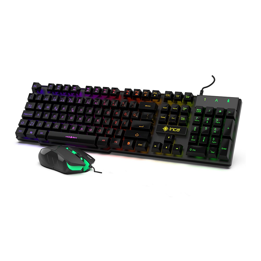 Teclado Aleman Inca Gaming Ikg-448 Inkl. Raton, Rgb, Retail