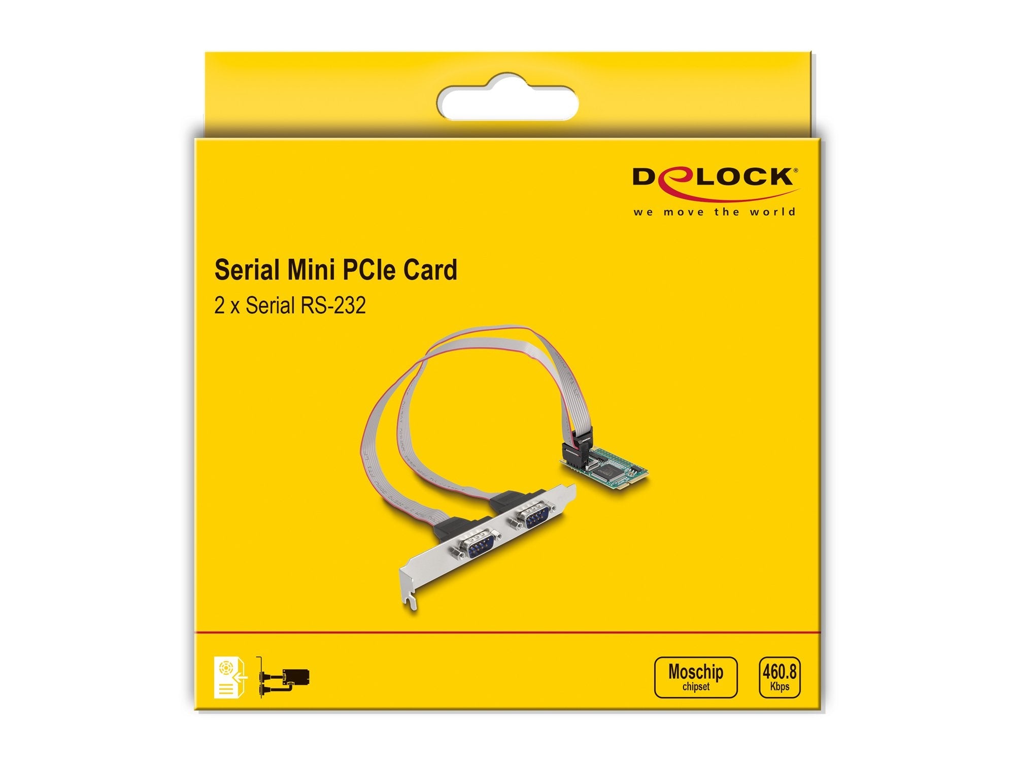 Delock 95273 Tarjeta Mini Pcie A 2 X Serial Rs-232 D-Sub De 9 Pines