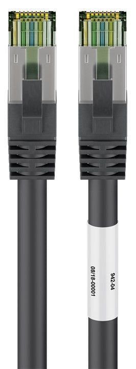 Latiguillo Cat 8.1, S/Ftp (Pimf), 20 M, Negro, Lszh Goobay