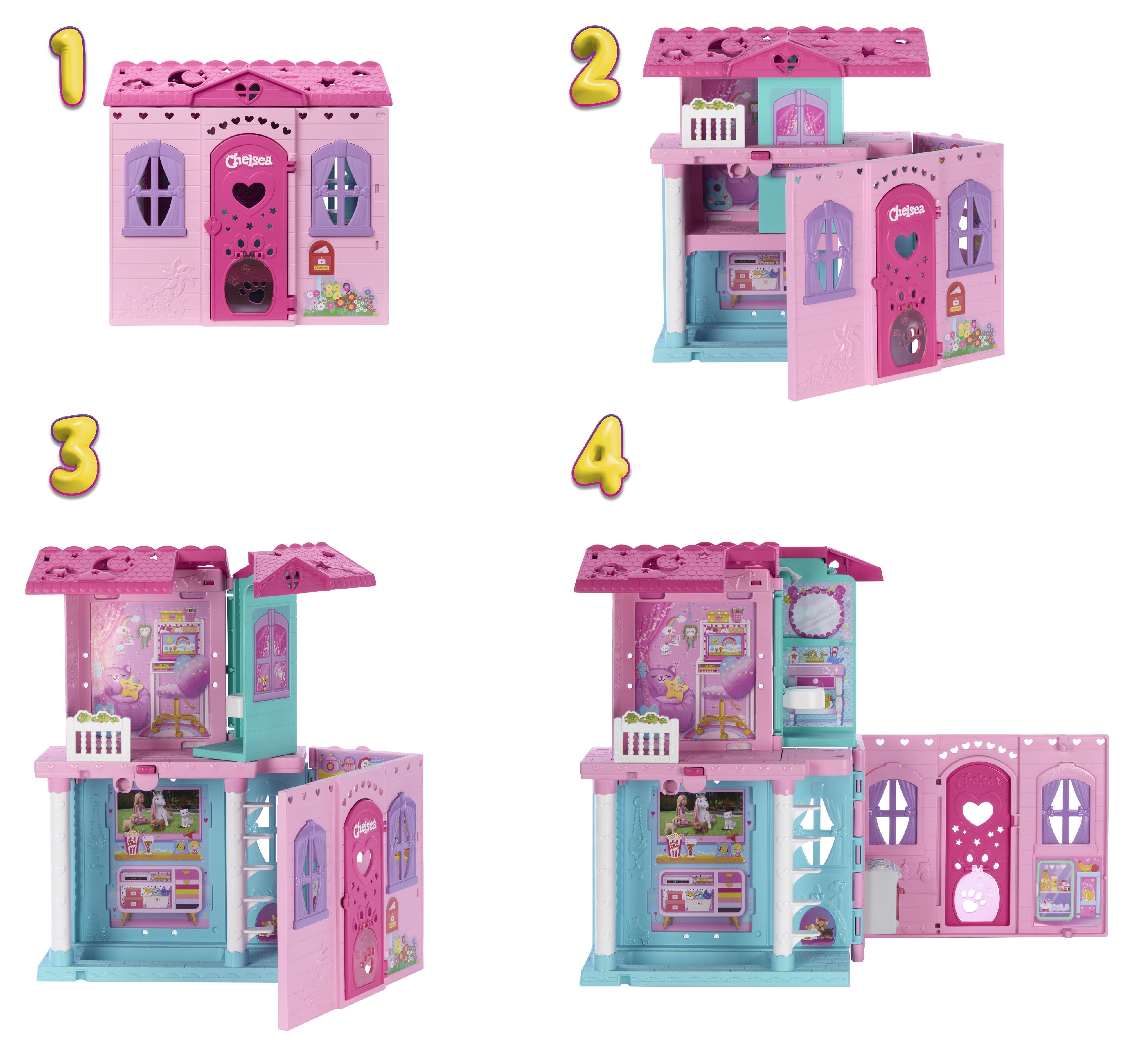 Mattel Barbie Aufklappbares Chelsea Pop-Up-Haus Jfw49