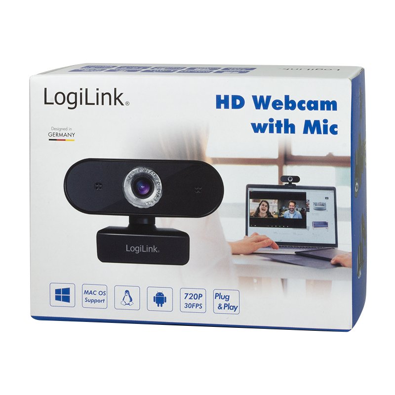 Logilink Webcam Usb 2.0, Hd 1280x720, Negro .