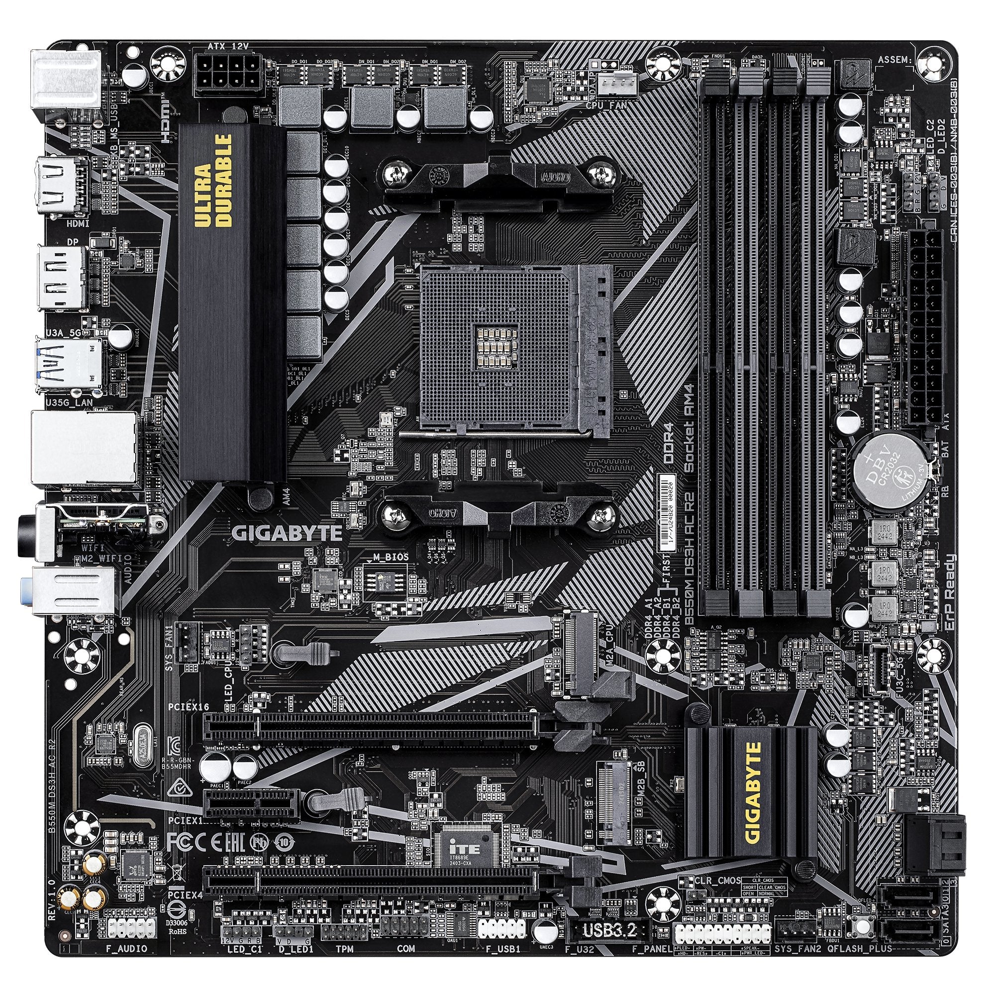 EAN 4719331869908 - GIGABYTE B550M DS3H AC R2 placa base AMD B550 Zócalo AM4 micro ATX imagen 2