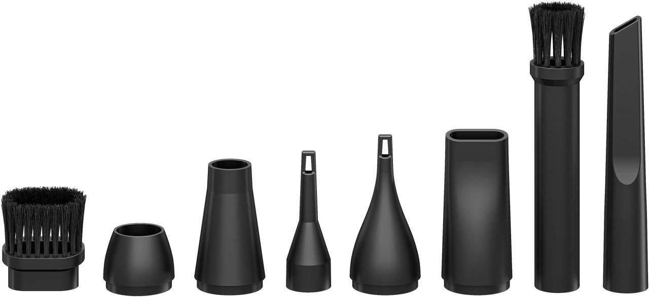 Soplador De Aire Air Duster Superior, Negro
Set De Limpieza Con 8 Boquillas Y 3 Cepillos, 130.000 Rpm, 180 W, Diseño De Alumi