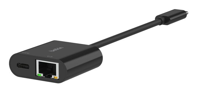 Adaptador Belkin Inc019btbk Usb-C A Ethernet + Carga 100w Color Negro