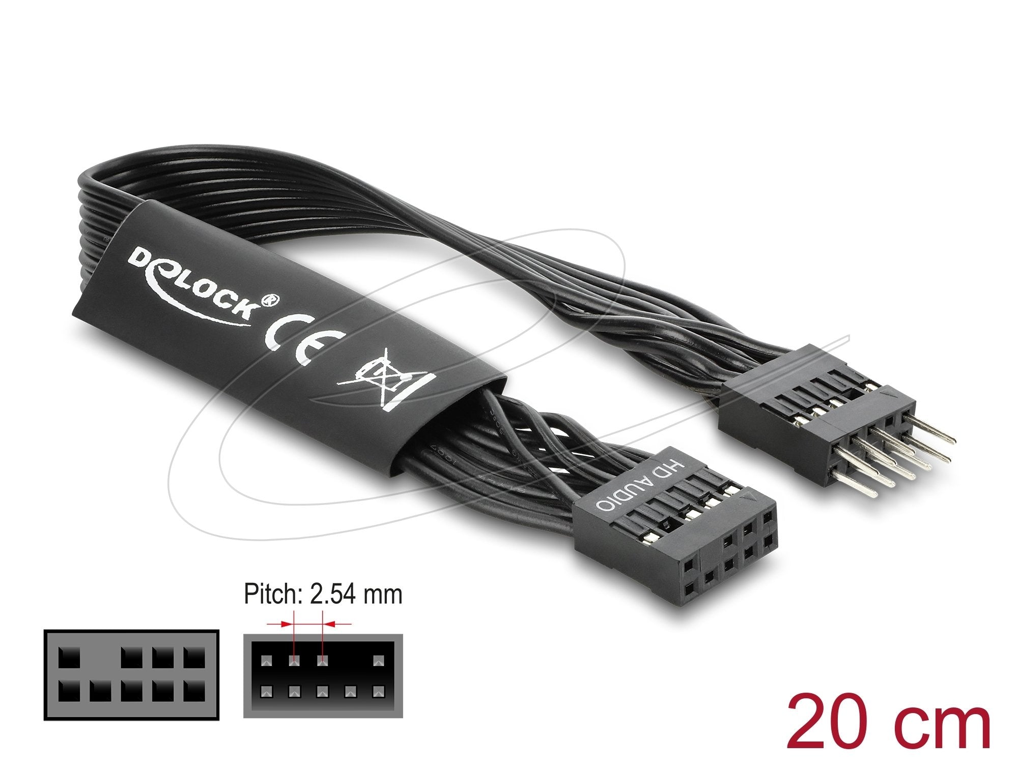 Delock Hd Audio Flachbandcable Mainboard Verlängerungscable 9 Pin Pfostenstecker Zu Pfostenbuchse 20 Cm Schwarz