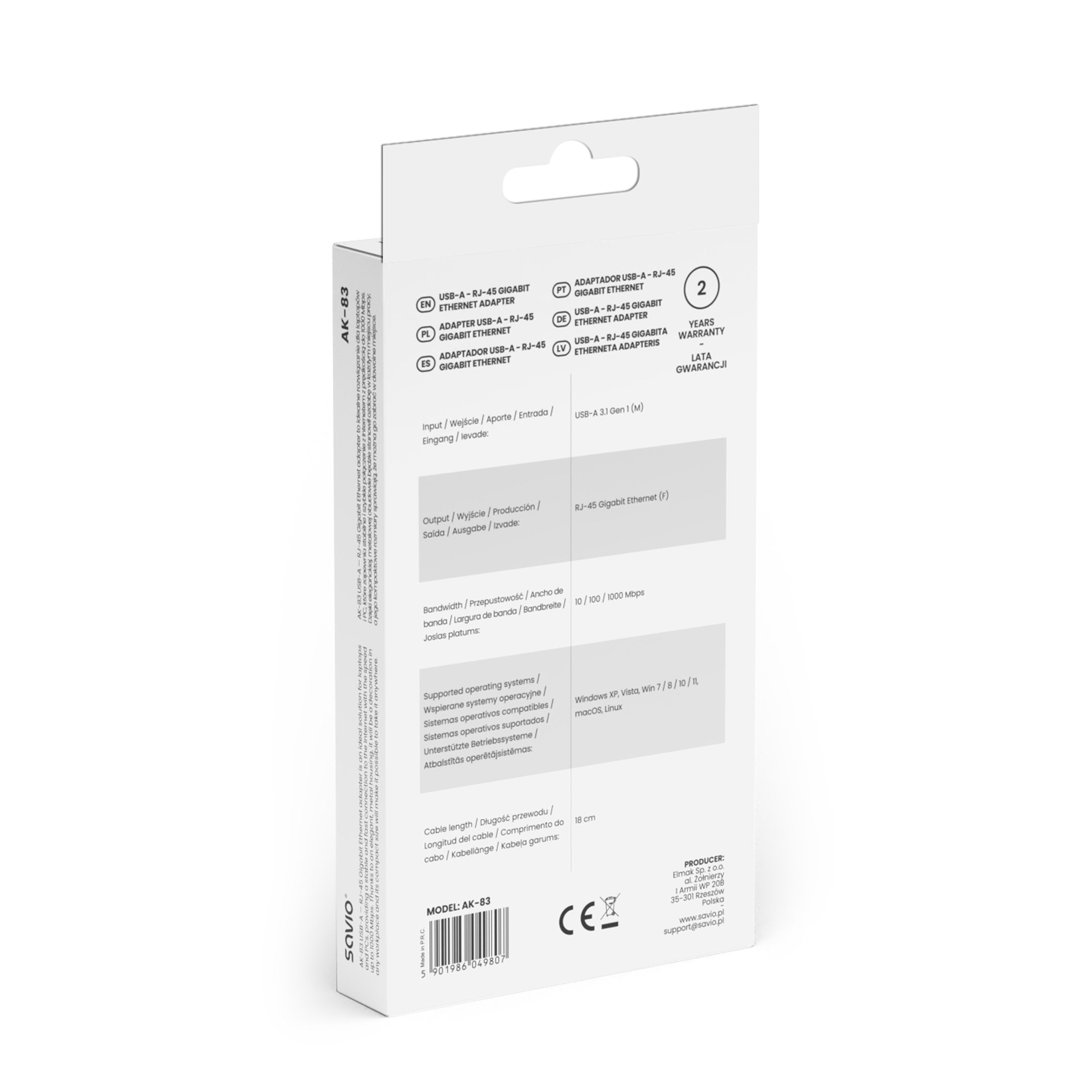 Savio Ak-83 Tarjeta Y Adaptador De Interfaz Rj-45