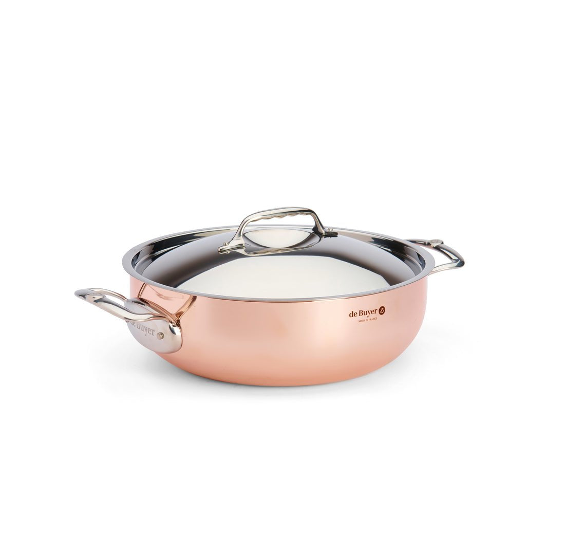 De Buyer Prima Matera Saucepot Copper/Steel 28cm Curved Induct.Cacerola