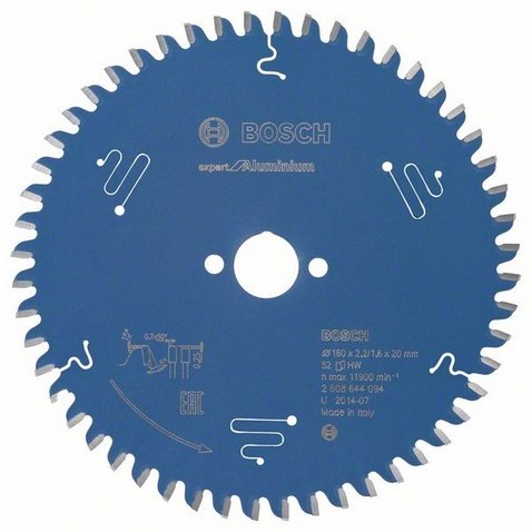 Hoja De Sierra Circular Bosch Expert Para Aluminio, Ø 160mm, 52t