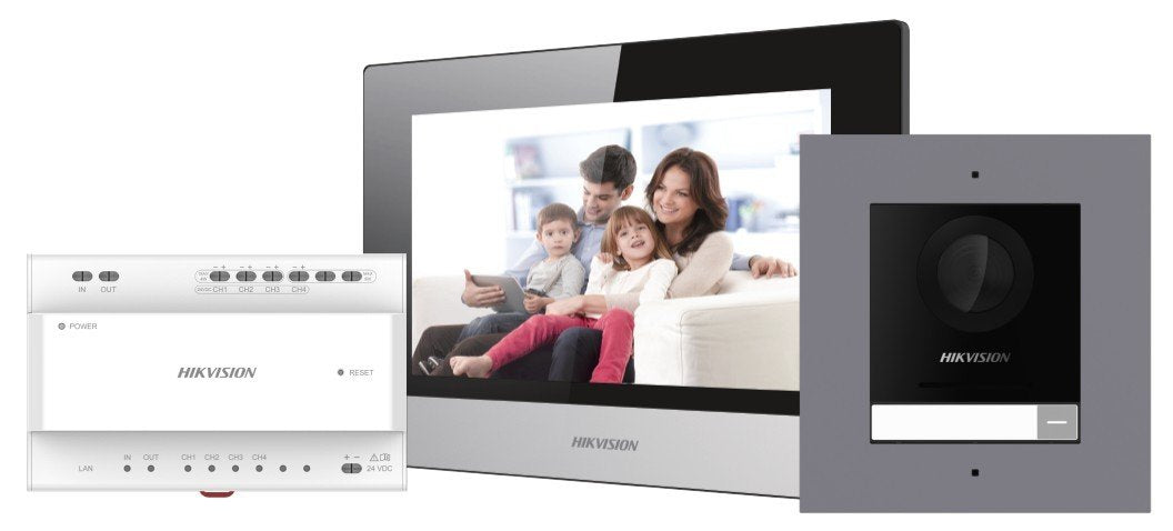 EAN 6931847111113 - Hikvision DS-KIS702Y-P sistema de intercomunicación de video 2 MP 17,8 cm (7") Negro, Gris, Blanco imagen 1