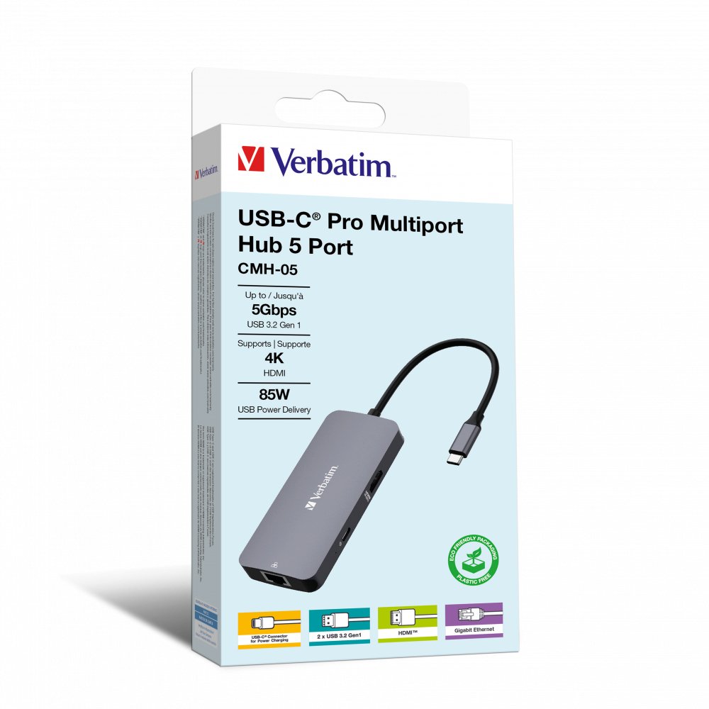 Hub Verbatim Usb-C Pro Multiport 5 Port Cmh-05 32150