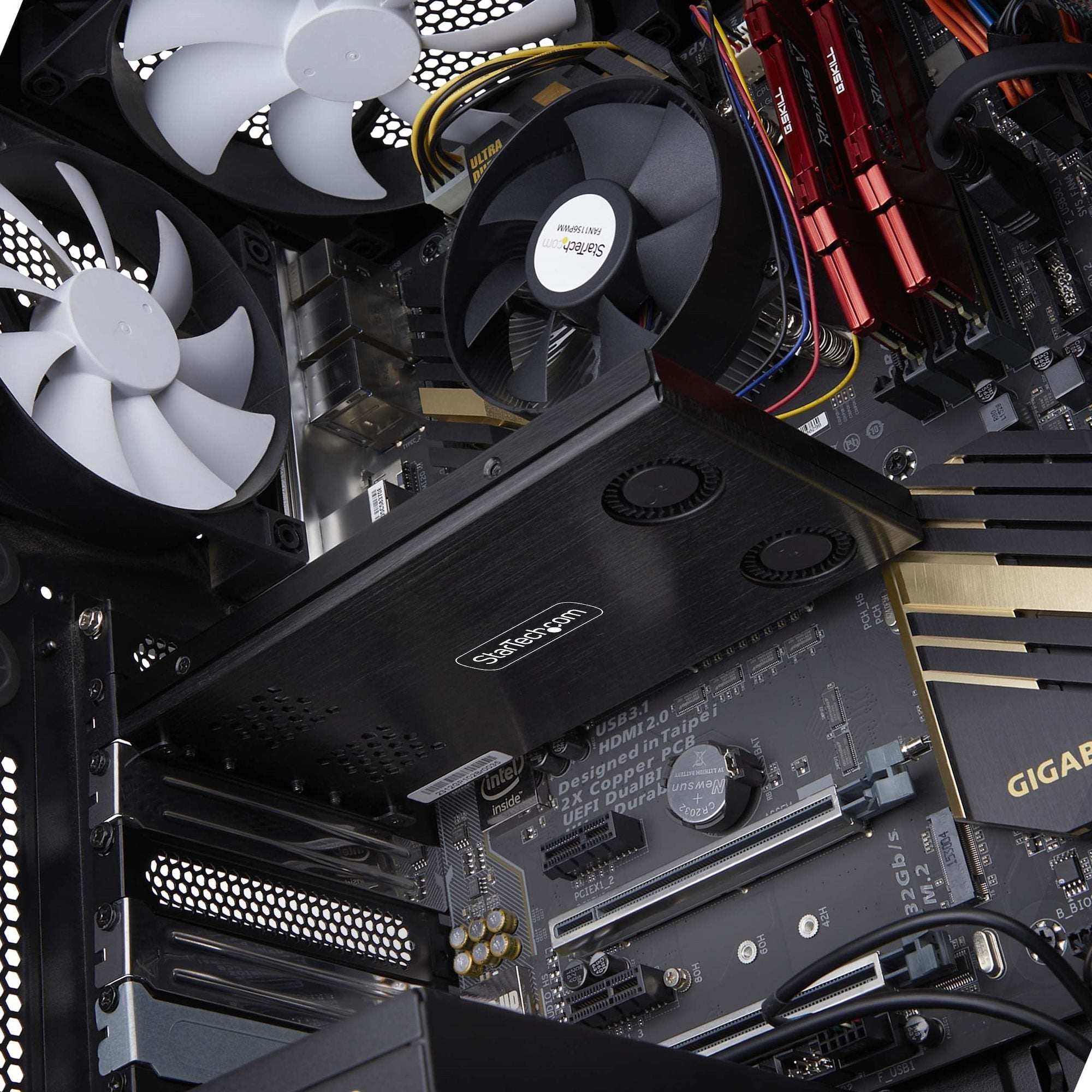 Startech.Com Dual-Bay M.2 Nvme Ssd Removable Mobile Rack For Pcie X8 Slot - Schnittstellenadaptador - M.2 Nvme Card / Pcie