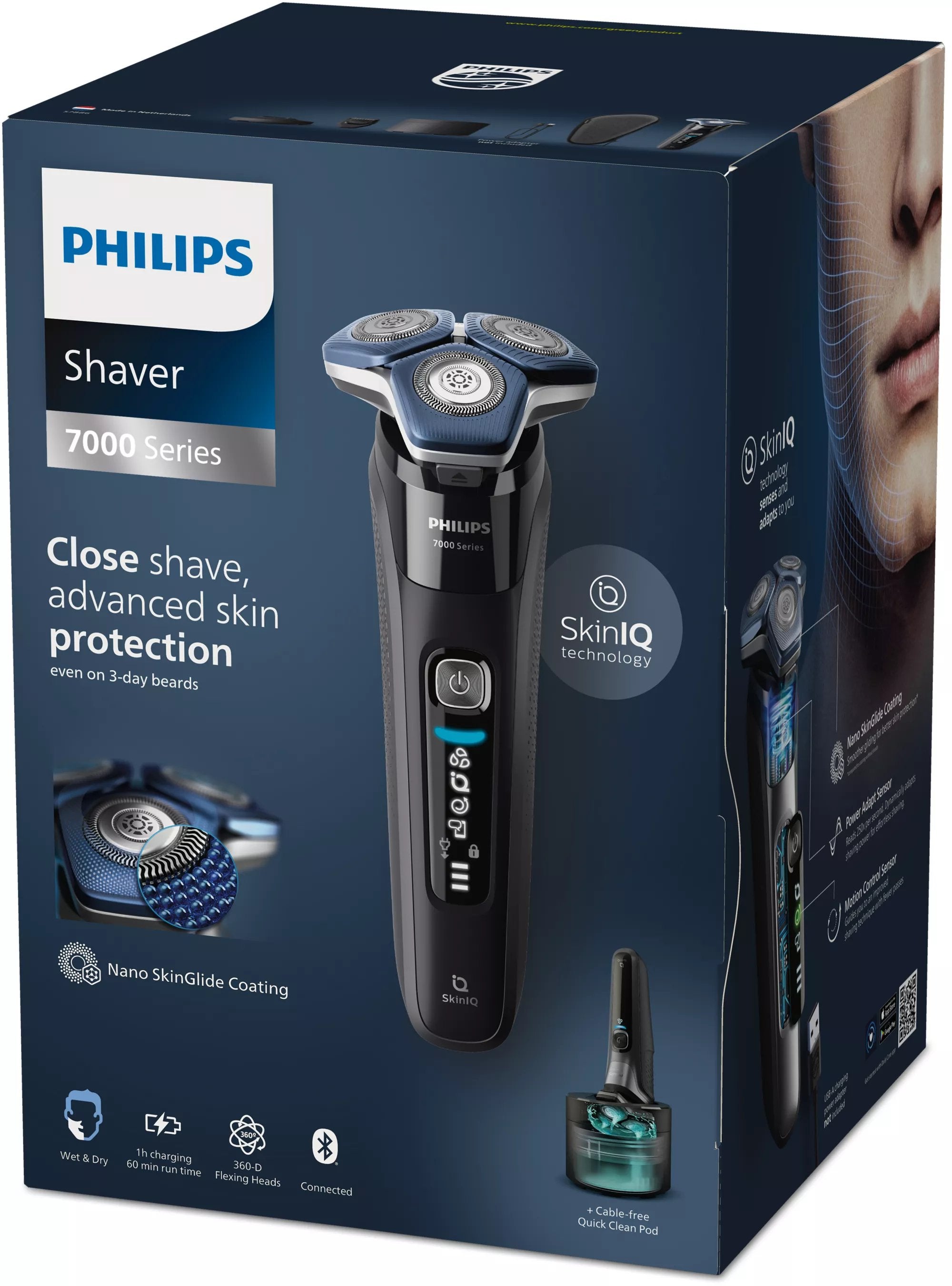 EAN 8720689010931 - Philips SHAVER Series 7000 S7886/58 afeitadora Máquina de afeitar de rotación Recortadora Negro imagen 3