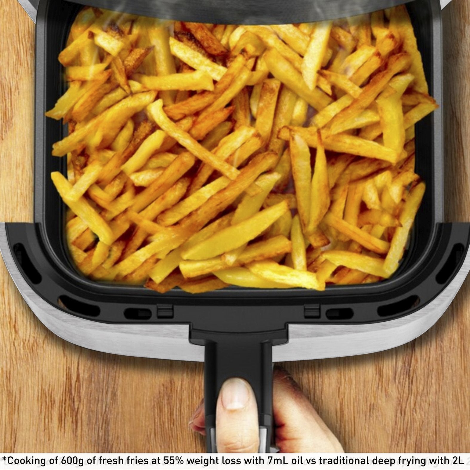 EAN 3045380024441 - Tefal Easy Fry & Grill EY501A Sencillo 4,2 L Independiente 1550 W Freidora de aire caliente Negro, Acero imagen 6