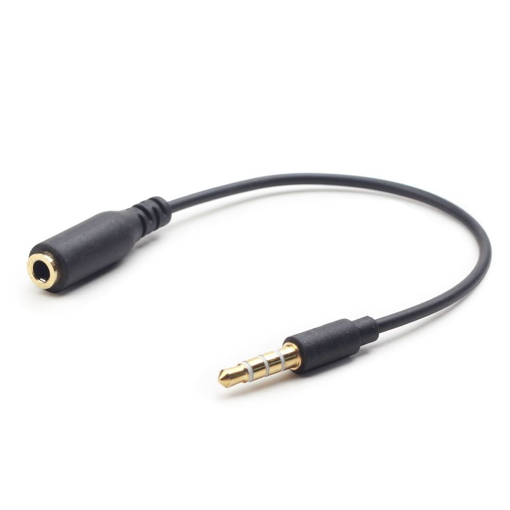 Gembird Cable Audio Jack 3.5 M/H 4pin 0.18m Negroâ Cca-419