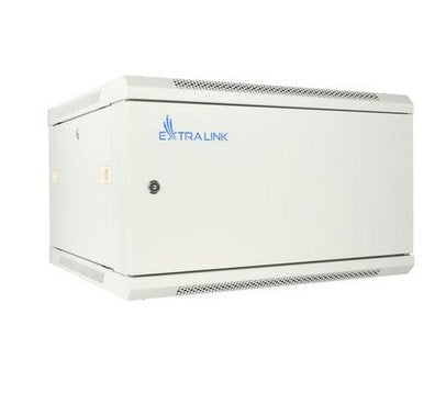 Armario Extralink 6u 600x600 Asp Gris Rackmount Montaje En La Pared, Puerta De Metal