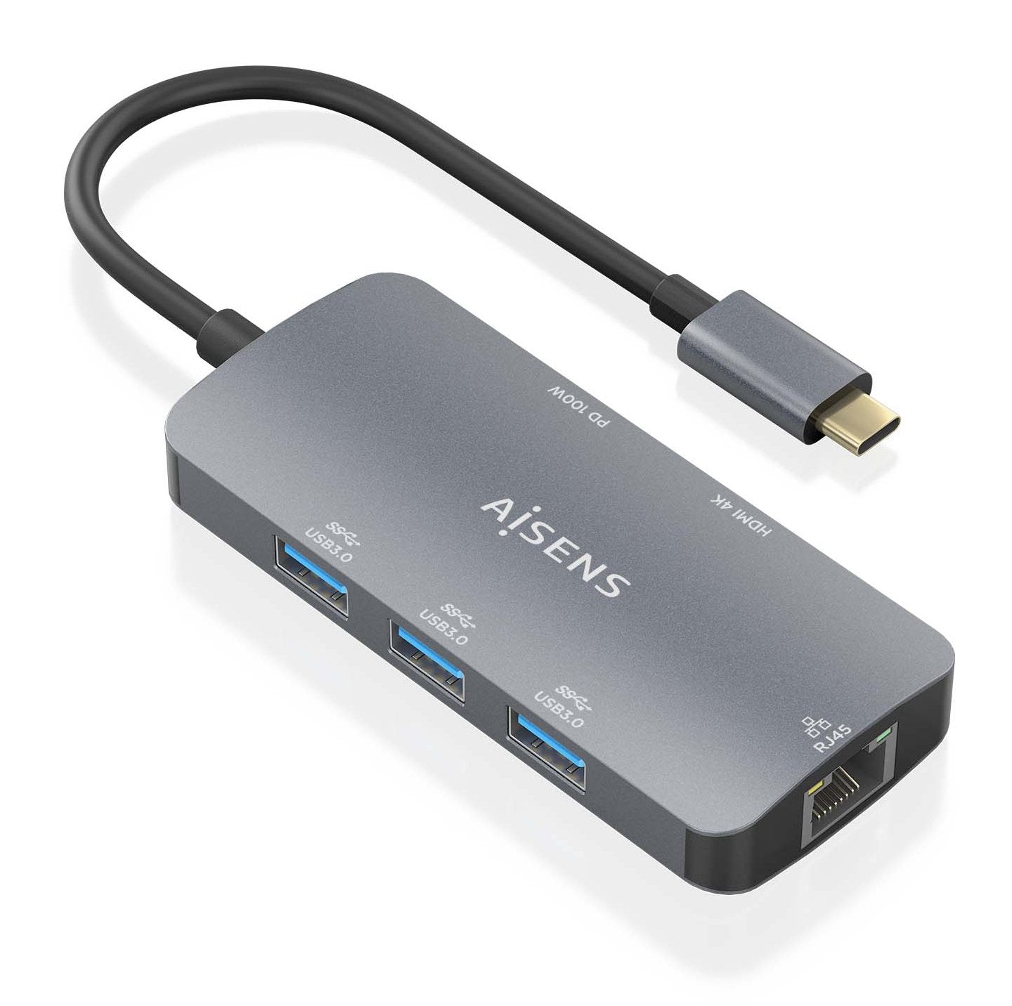 EAN 8435739901748 - AISENS ASUC-6P019-GR base para portátil y replicador de puertos Alámbrico USB 3.2 Gen 1 (3.1 Gen 1) Type- imagen 2