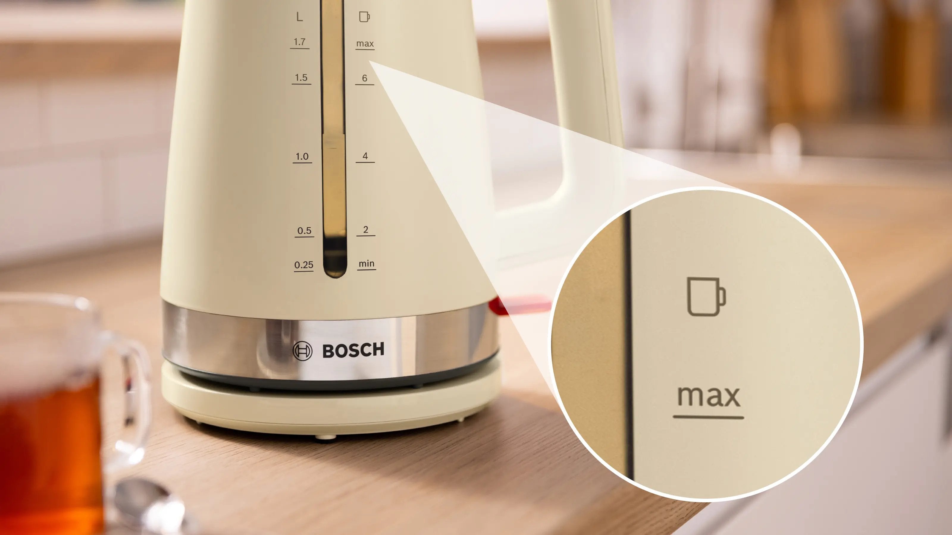 Tetera Eléctrica Bosch Mymoment 1,7 L 2400 W Crema De Color