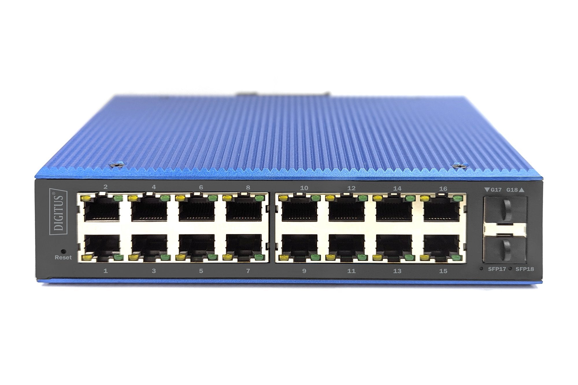 EAN 4016032490227 - Digitus DN-651158 switch Gestionado Gigabit Ethernet (10/100/1000) Negro, Azul imagen 2