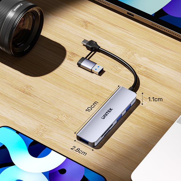 Unitek Hub 5w1 Usb-A/C 5 Gbps Z Czytnikiem Kart Sd I Micro Sd