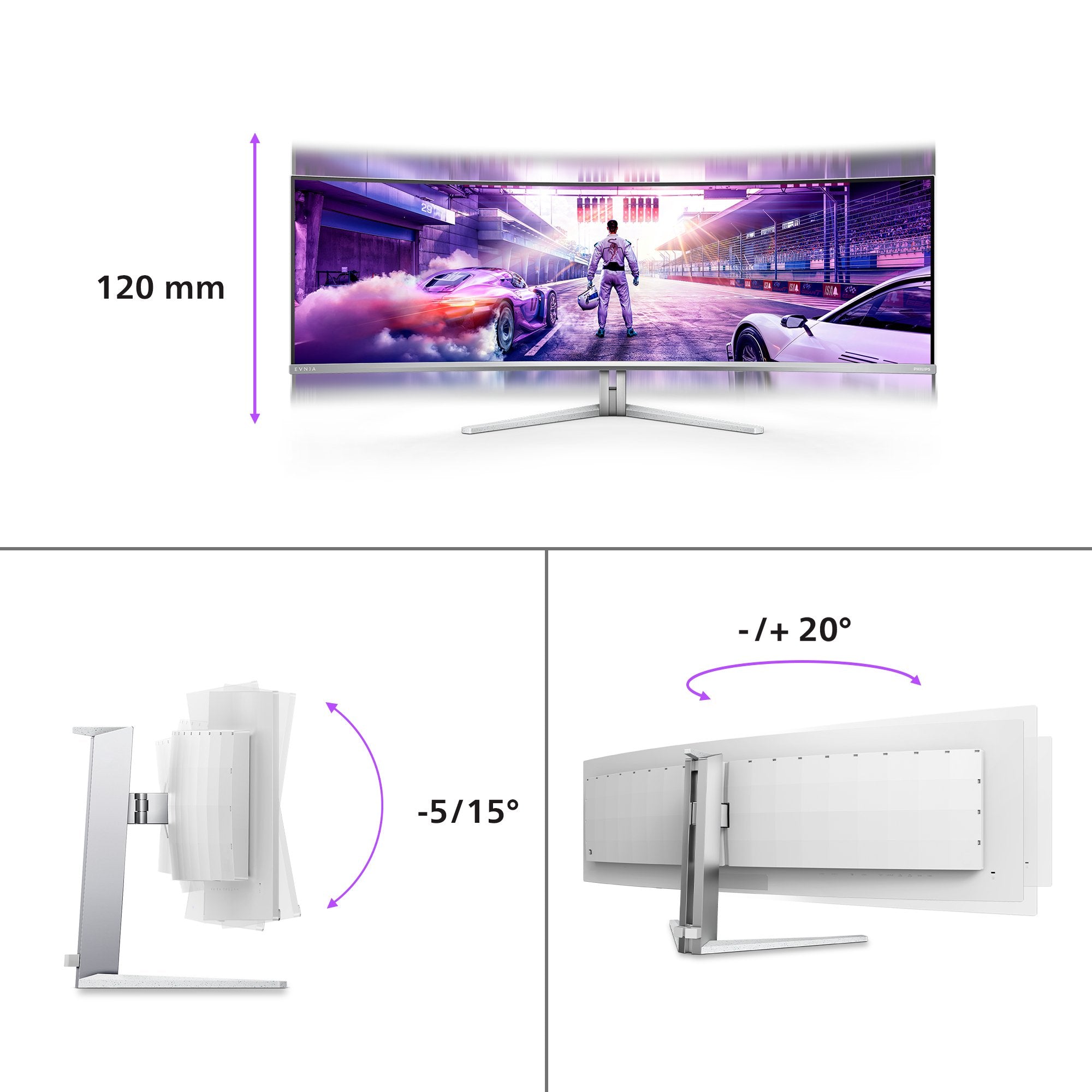 EAN 8712581803926 - Philips Evnia 8000 49M2C8900L/00 pantalla para PC 124,2 cm (48.9") 5120 x 1440 Pixeles Dual QHD QD-OLED B imagen 5