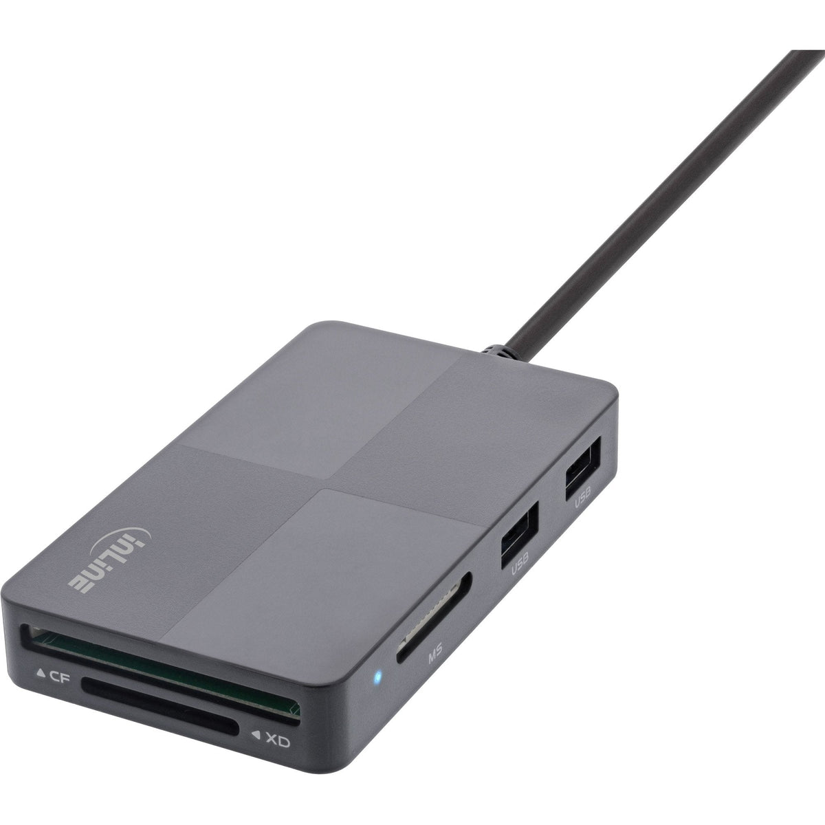 Lector De Tarjetas Inline® 8in2 Hub, Usb-C A 3xusb-A Und Sd+Tf+ Ms+ Xd +Cf