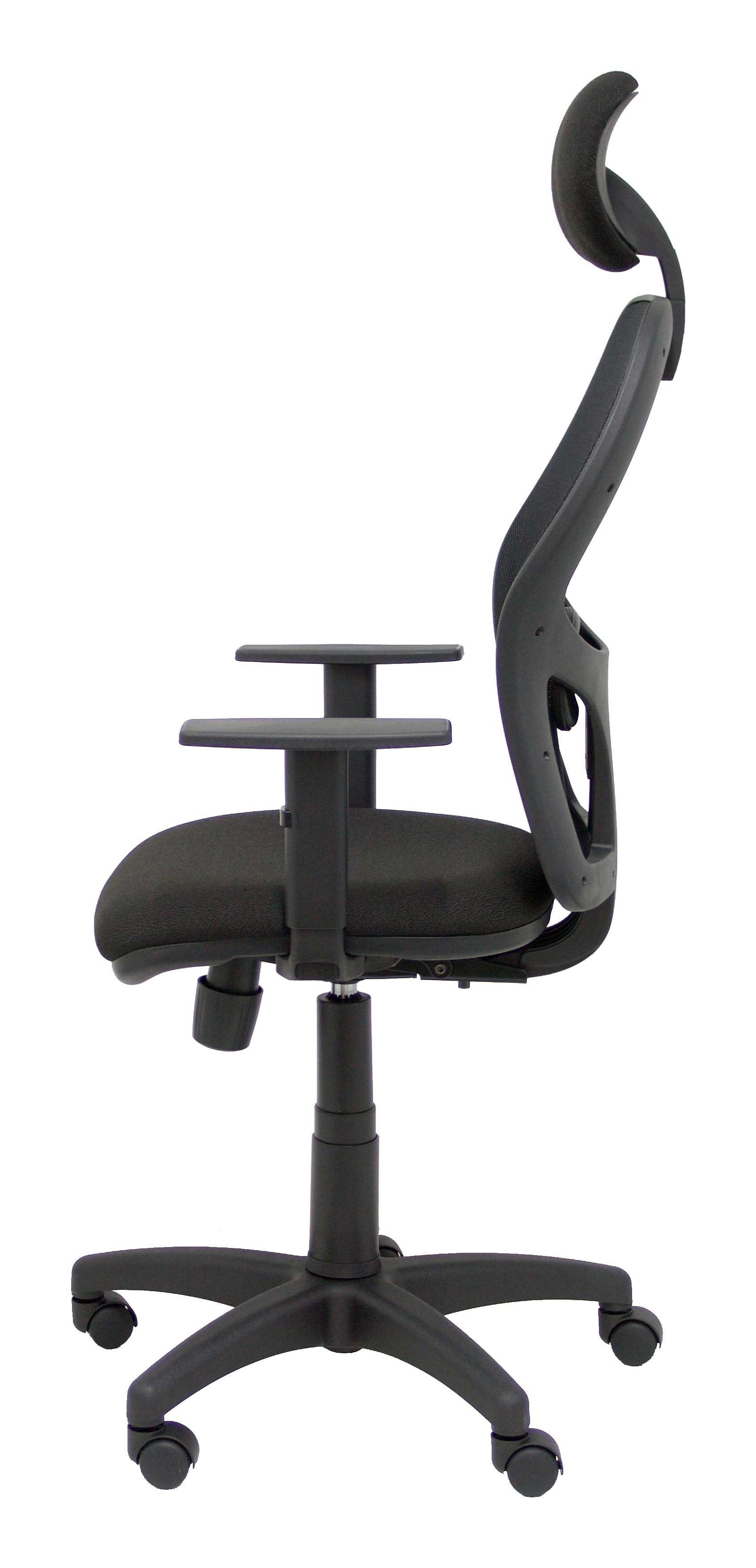 Silla Alocen Malla Negra Asiento Bali Negro Brazos