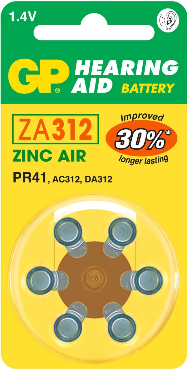 EAN 4891199005169 - GP Batteries Hearing Aid ZA312 Batería de un solo uso PR41 Zinc-Aire imagen 1