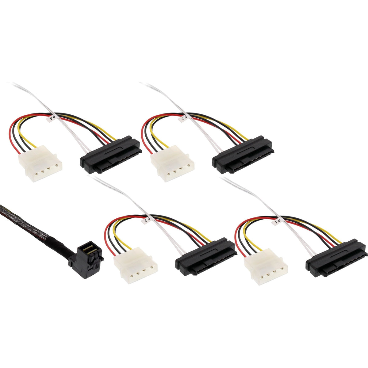 Inline® Mini Sas Hd Cable Sff-8643 Angled A 4x Sff-8482 + Power 1m