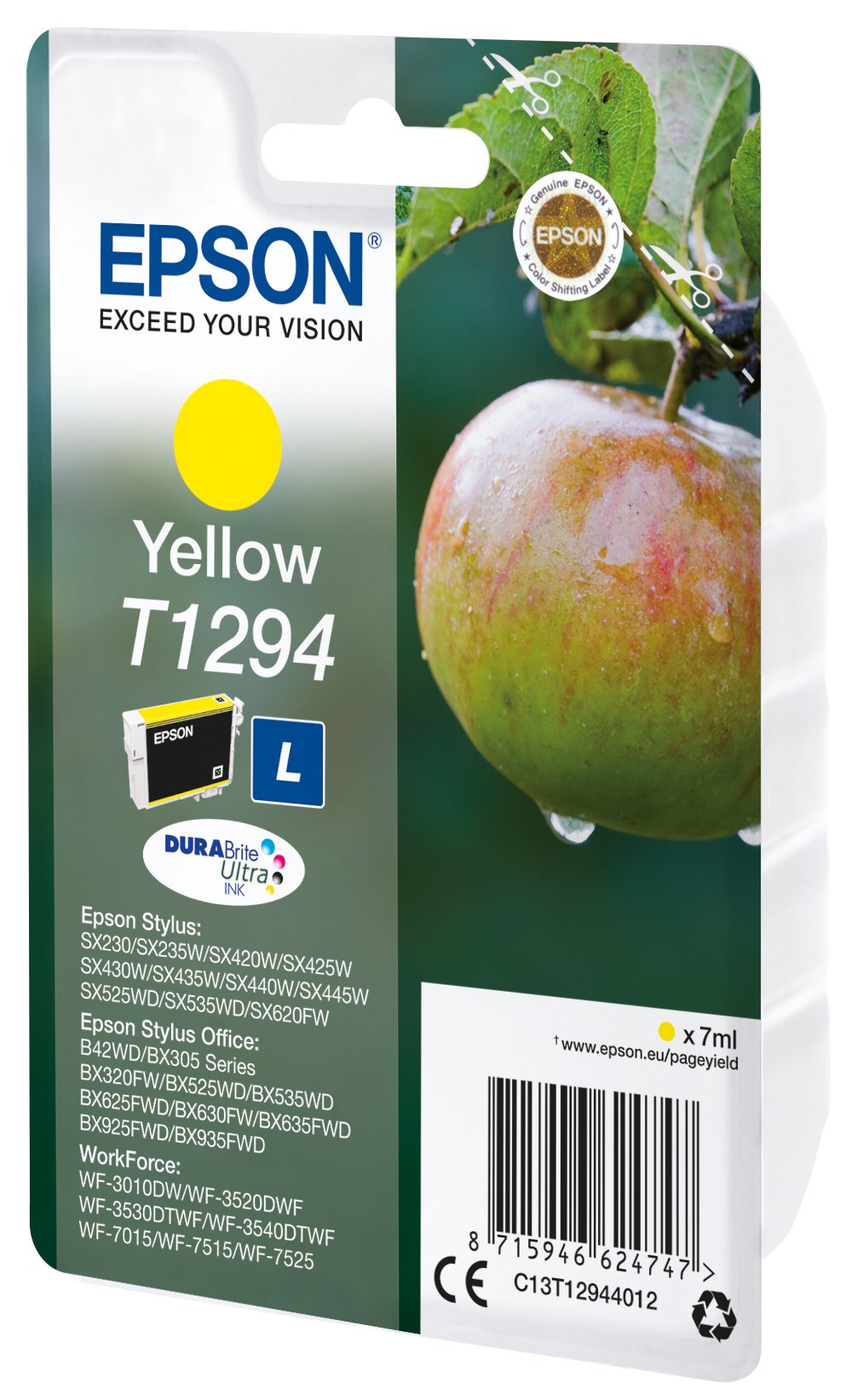 EAN 8715946624754 - Epson Apple T1294 cartucho de tinta 1 pieza(s) Original Amarillo imagen 1