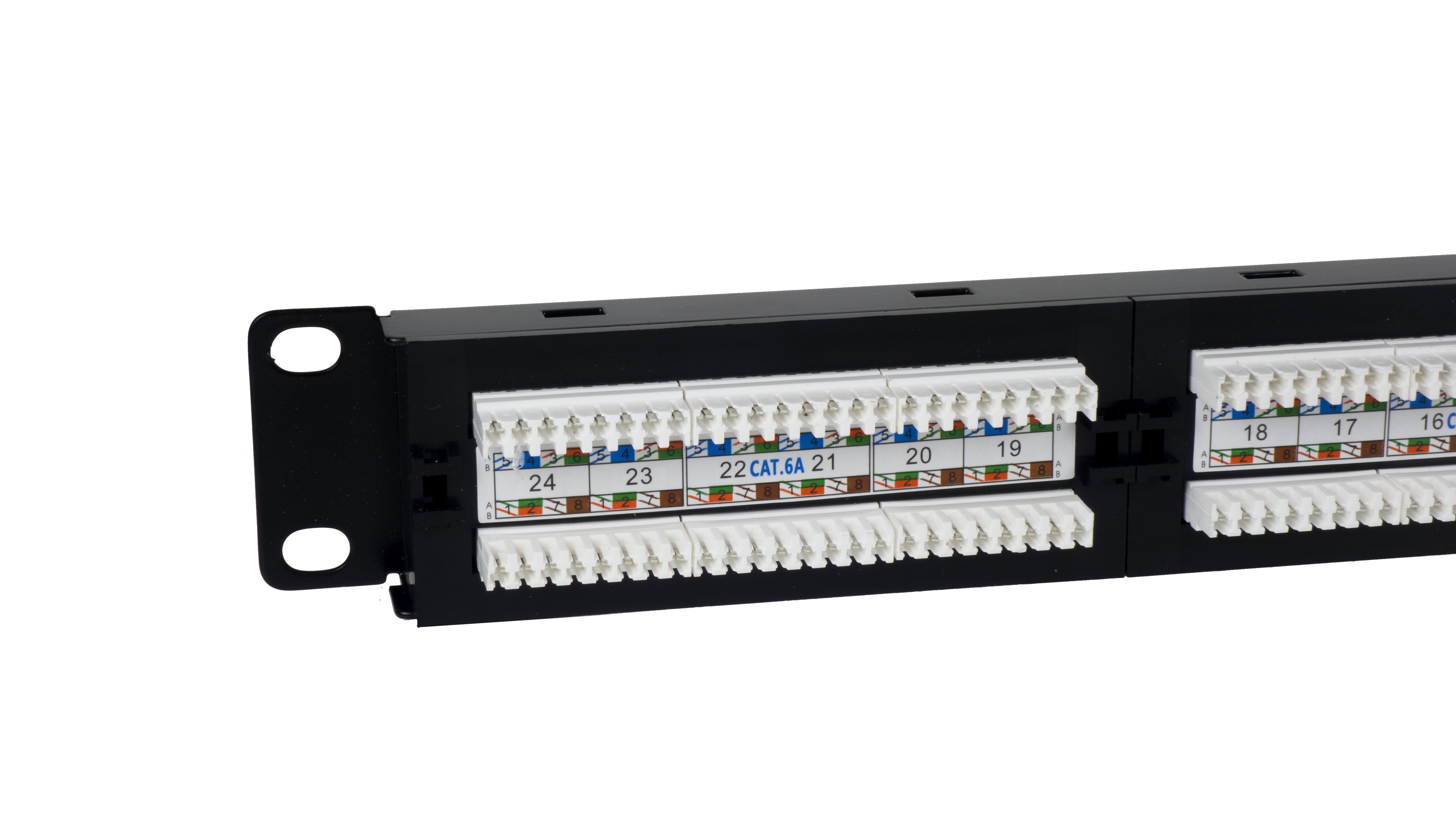 Phasak Panel De Transferencia Utp 19" Cat. 6a Dual 24 Puertos 1u Negro
