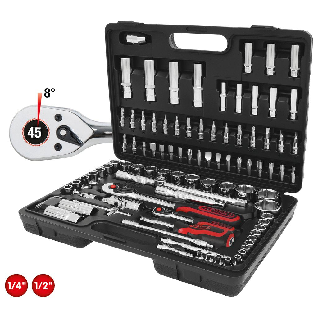 Ks Tools 1/4 +1/2 Chromeplus Steckschlüssel-Satz, 96-Tlg