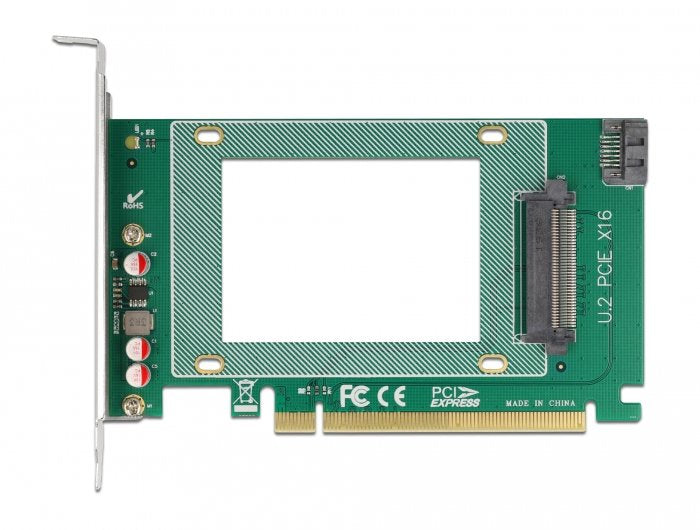 Delock 90051 Tarjeta Y Adaptador De Interfaz Interno U.2, Tarjeta De Interfaz Pcie, U.2, Pcie 4.0, Verde, Pc, Fcc