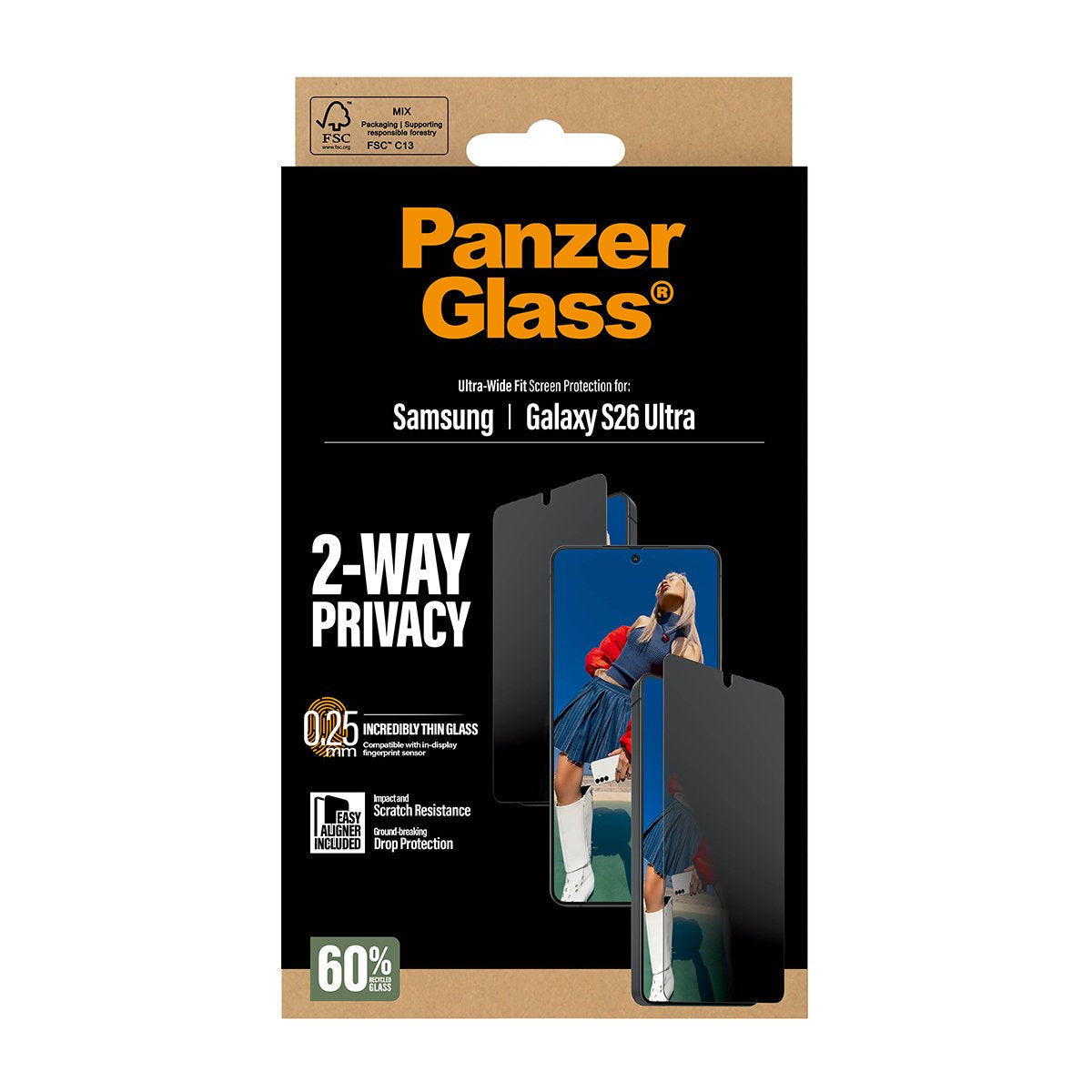 EAN 5715685033902 - PanzerGlass ® 2-Way Privacy Screen Protector Samsung Galaxy S26 Ultra | Ultra-Wide Fit w. EasyAligner Pro imagen 6