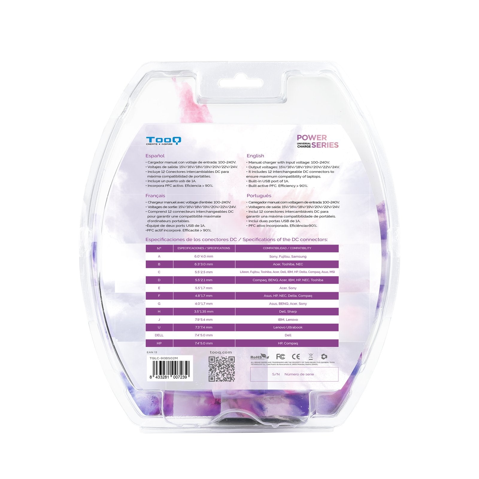 EAN 8433281007239 - TooQ TQLC-90BS02M cargador de dispositivo móvil Videocámara digital, Cámara digital, MP3, Teléfono móvil imagen 6