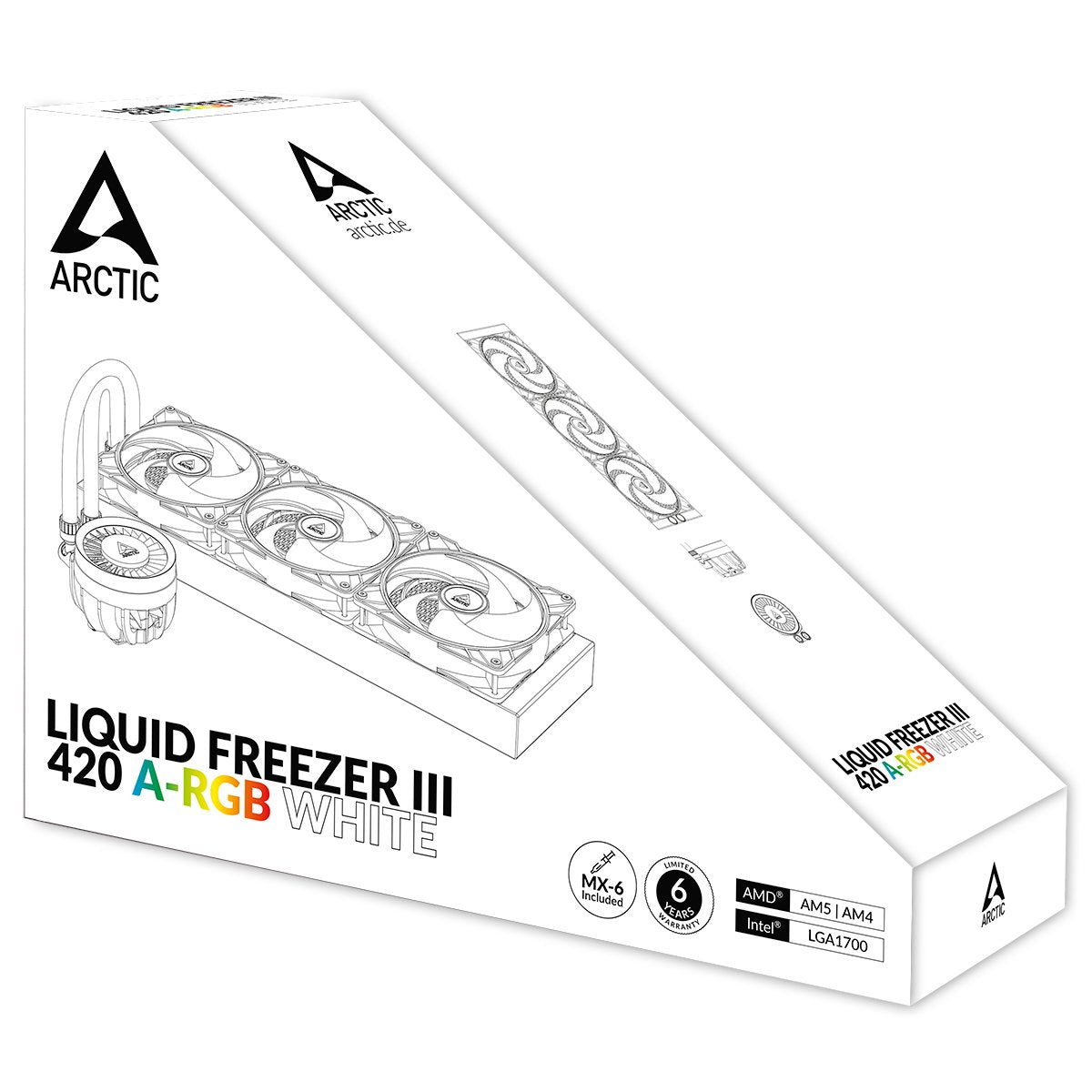 Refrigeración Arctic Liquid Freezer Iii 420 A-Rgb Por Agua Blanco Acfre00153a