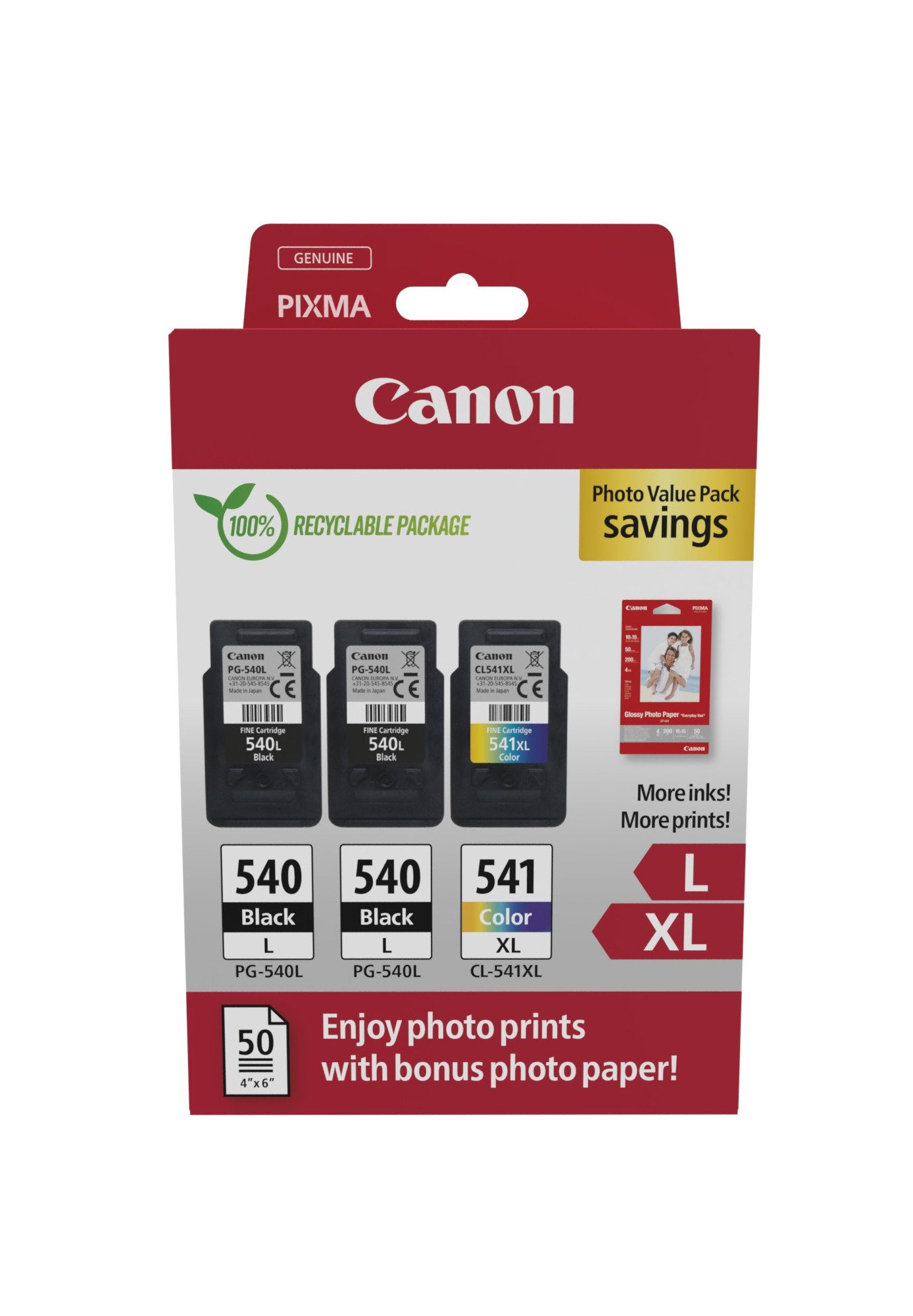 EAN 8714574679693 - Canon 5224B015 cartucho de tinta 3 pieza(s) Original Negro, Cian, Magenta, Amarillo imagen 1