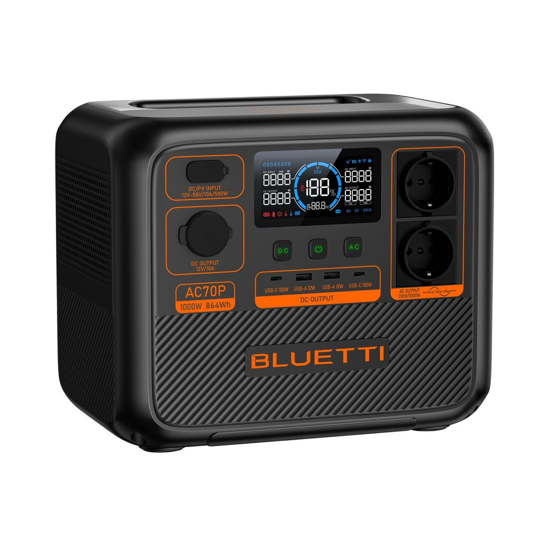 EAN 6970991294235 - Bluetti AC70P estación de energía portátil Fosfato de hierro-litio (LiFePo4) 1000 W 10,7 kg imagen 2